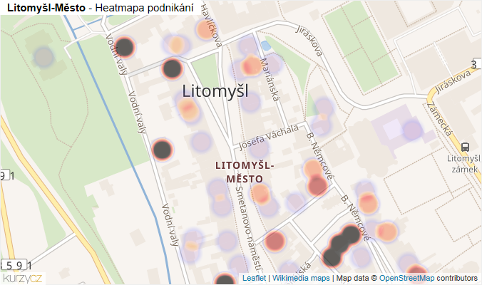 Mapa Litomyšl-Město - Firmy v části obce.