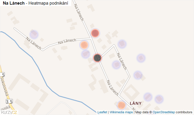 Mapa Na Lánech - Firmy v ulici.