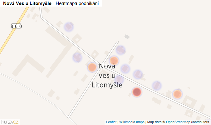Mapa Nová Ves u Litomyšle - Firmy v části obce.