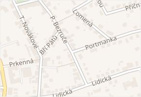 P. Bezruče v obci Litomyšl - mapa ulice