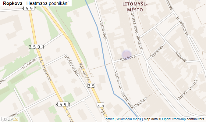 Mapa Ropkova - Firmy v ulici.