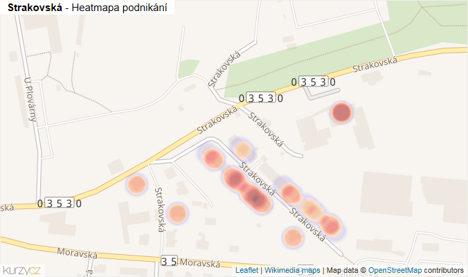 Mapa Strakovská - Firmy v ulici.