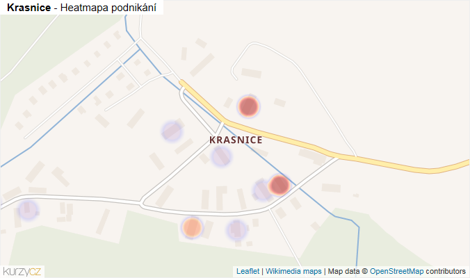 Mapa Krasnice - Firmy v části obce.