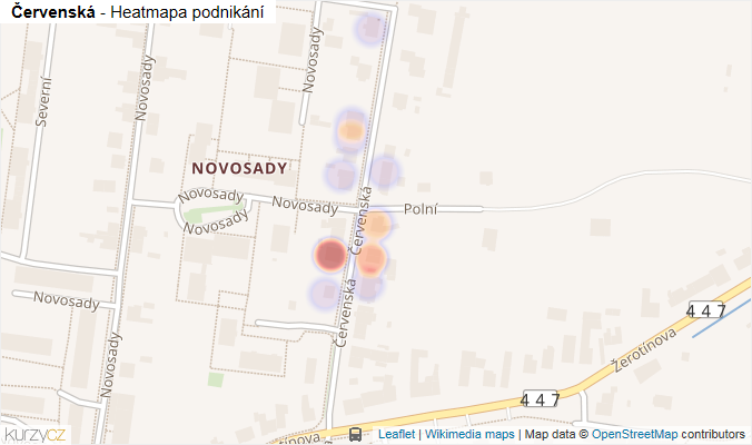 Mapa Červenská - Firmy v ulici.