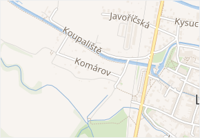 Komárov v obci Litovel - mapa ulice