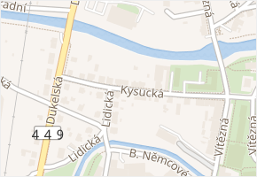 Kysucká v obci Litovel - mapa ulice