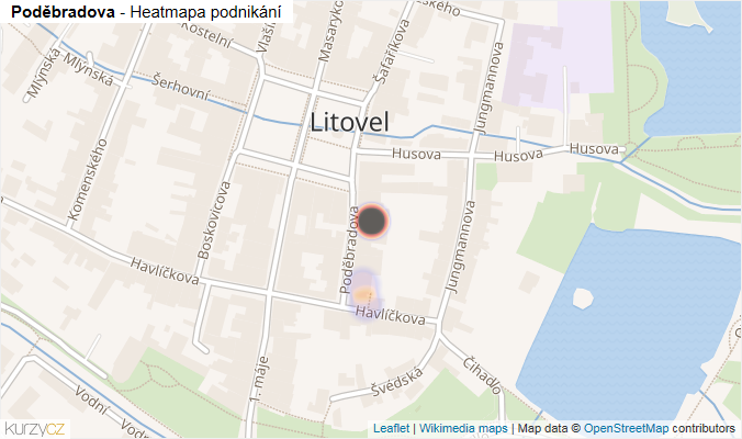 Mapa Poděbradova - Firmy v ulici.