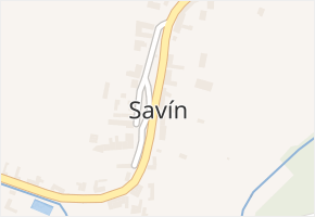 Savín v obci Litovel - mapa části obce