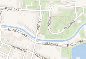 Vítězná v obci Litovel - mapa ulice