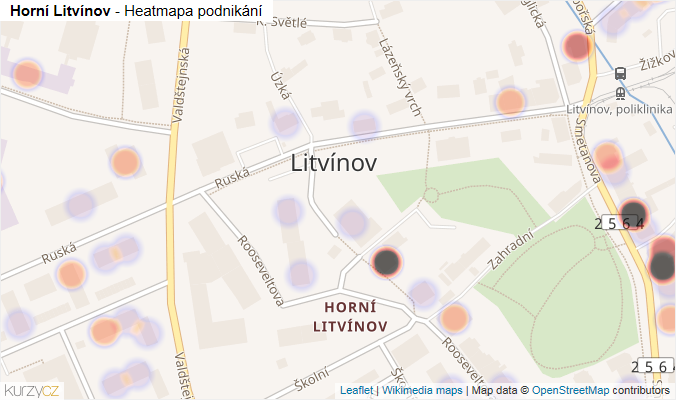 Mapa Horní Litvínov - Firmy v části obce.