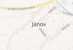 Janov v obci Litvínov - mapa části obce