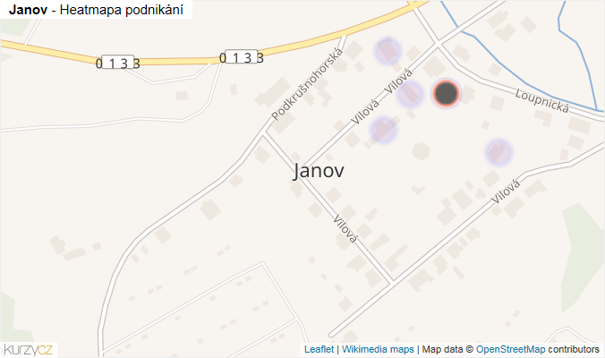 Mapa Janov - Firmy v části obce.