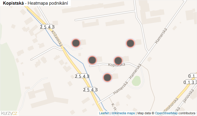 Mapa Kopistská - Firmy v ulici.