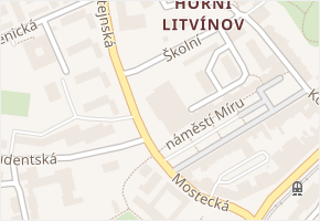 náměstí Míru v obci Litvínov - mapa ulice