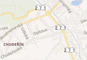 Opltova v obci Litvínov - mapa ulice