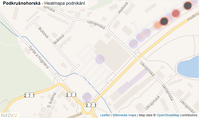 Mapa Podkrušnohorská - Firmy v ulici.
