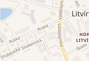 Ruská v obci Litvínov - mapa ulice
