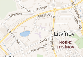 Šafaříkova v obci Litvínov - mapa ulice