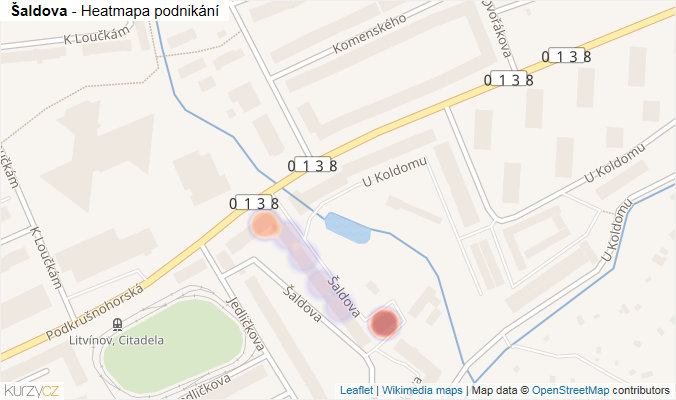 Mapa Šaldova - Firmy v ulici.