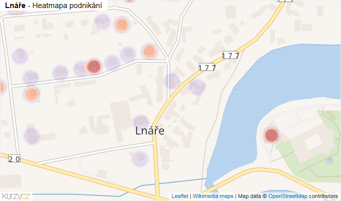 Mapa Lnáře - Firmy v části obce.