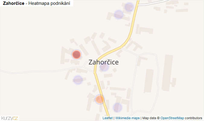 Mapa Zahorčice - Firmy v části obce.