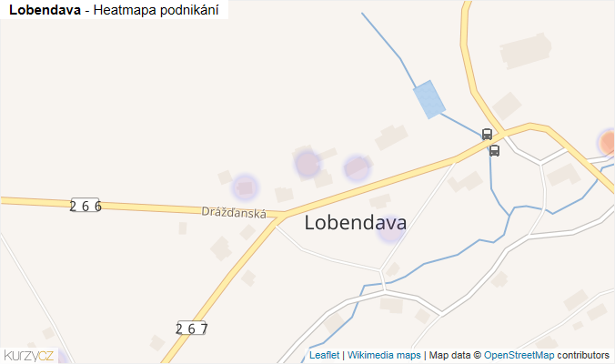 Mapa Lobendava - Firmy v části obce.