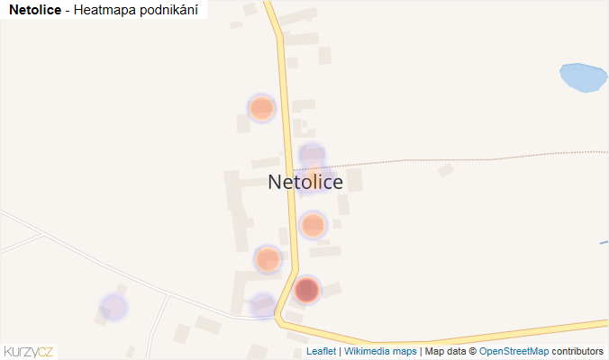 Mapa Netolice - Firmy v části obce.