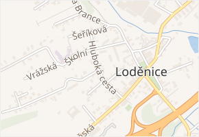 Hluboká cesta v obci Loděnice - mapa ulice