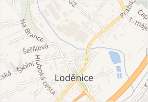 Na Hrázi v obci Loděnice - mapa ulice