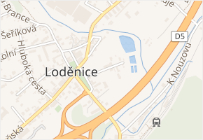Ostrovní v obci Loděnice - mapa ulice