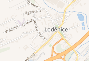 Palackého v obci Loděnice - mapa ulice