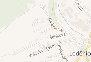 Pod Hřebenem v obci Loděnice - mapa ulice