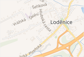 Tyršova v obci Loděnice - mapa ulice