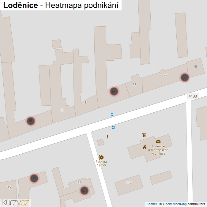 Mapa Loděnice - Firmy v obci.