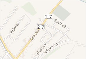 Boženy Němcové v obci Lom - mapa ulice