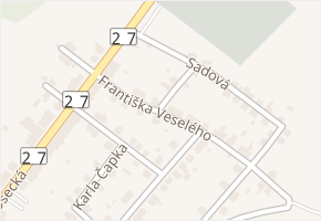 Františka Veselého v obci Lom - mapa ulice