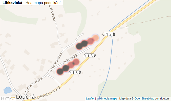 Mapa Libkovická - Firmy v ulici.