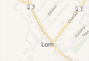 nám. Republiky v obci Lom - mapa ulice