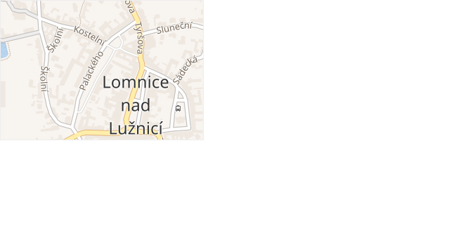 Palackého v obci Lomnice nad Lužnicí - mapa ulice