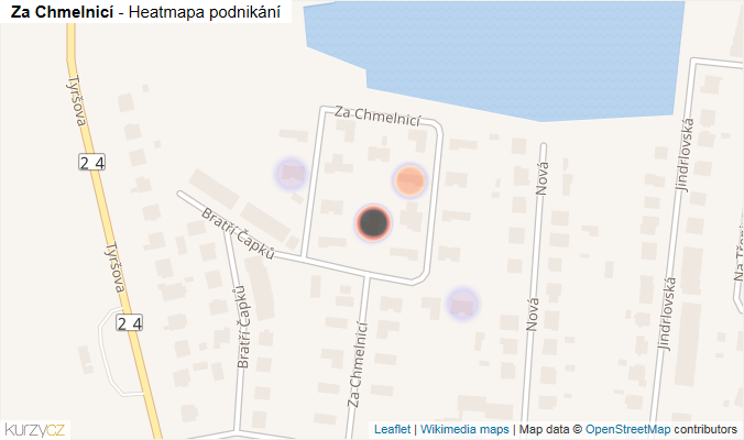 Mapa Za Chmelnicí - Firmy v ulici.