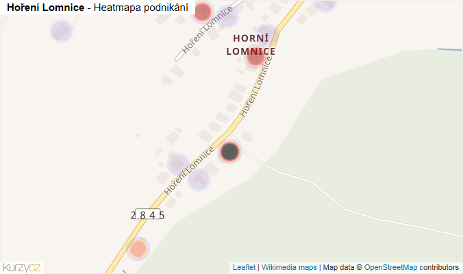 Mapa Hoření Lomnice - Firmy v ulici.