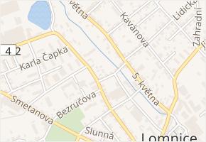 Máchova v obci Lomnice nad Popelkou - mapa ulice