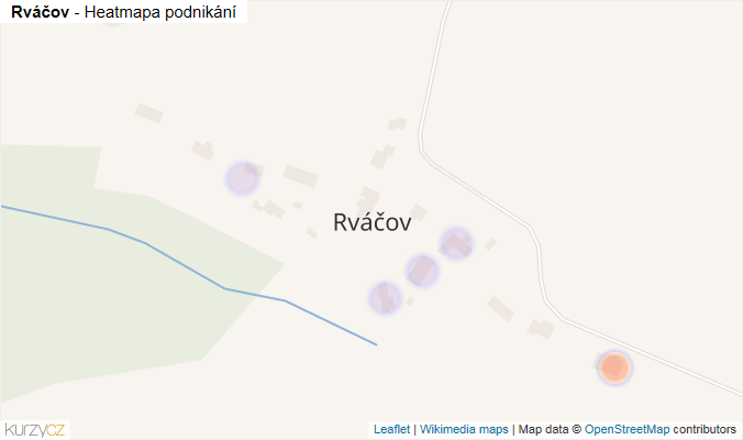 Mapa Rváčov - Firmy v části obce.