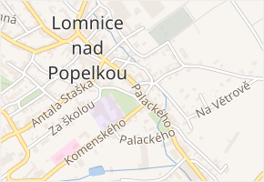 Školní náměstí v obci Lomnice nad Popelkou - mapa ulice