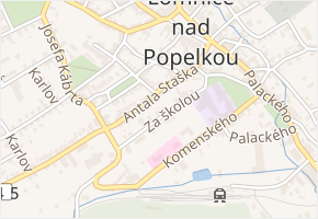 Za školou v obci Lomnice nad Popelkou - mapa ulice