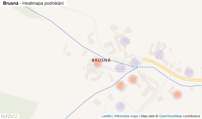 Mapa Brusná - Firmy v části obce.