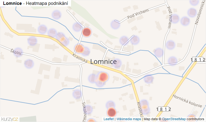 Mapa Lomnice - Firmy v části obce.