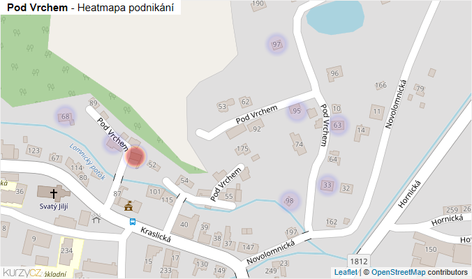 Mapa Pod Vrchem - Firmy v ulici.