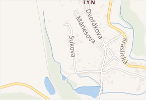 Sukova v obci Lomnice - mapa ulice