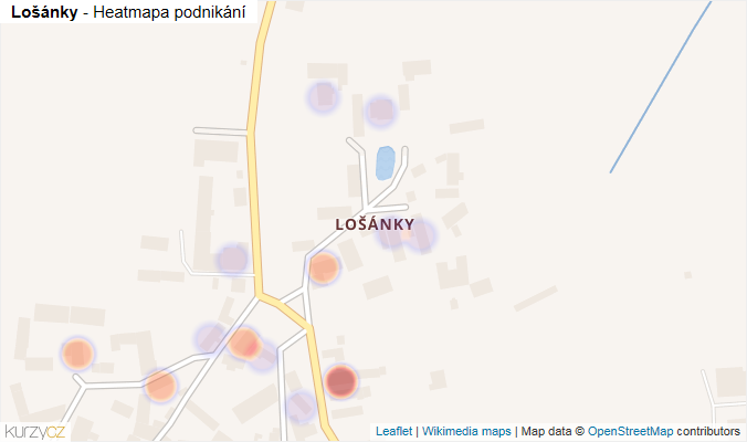 Mapa Lošánky - Firmy v části obce.